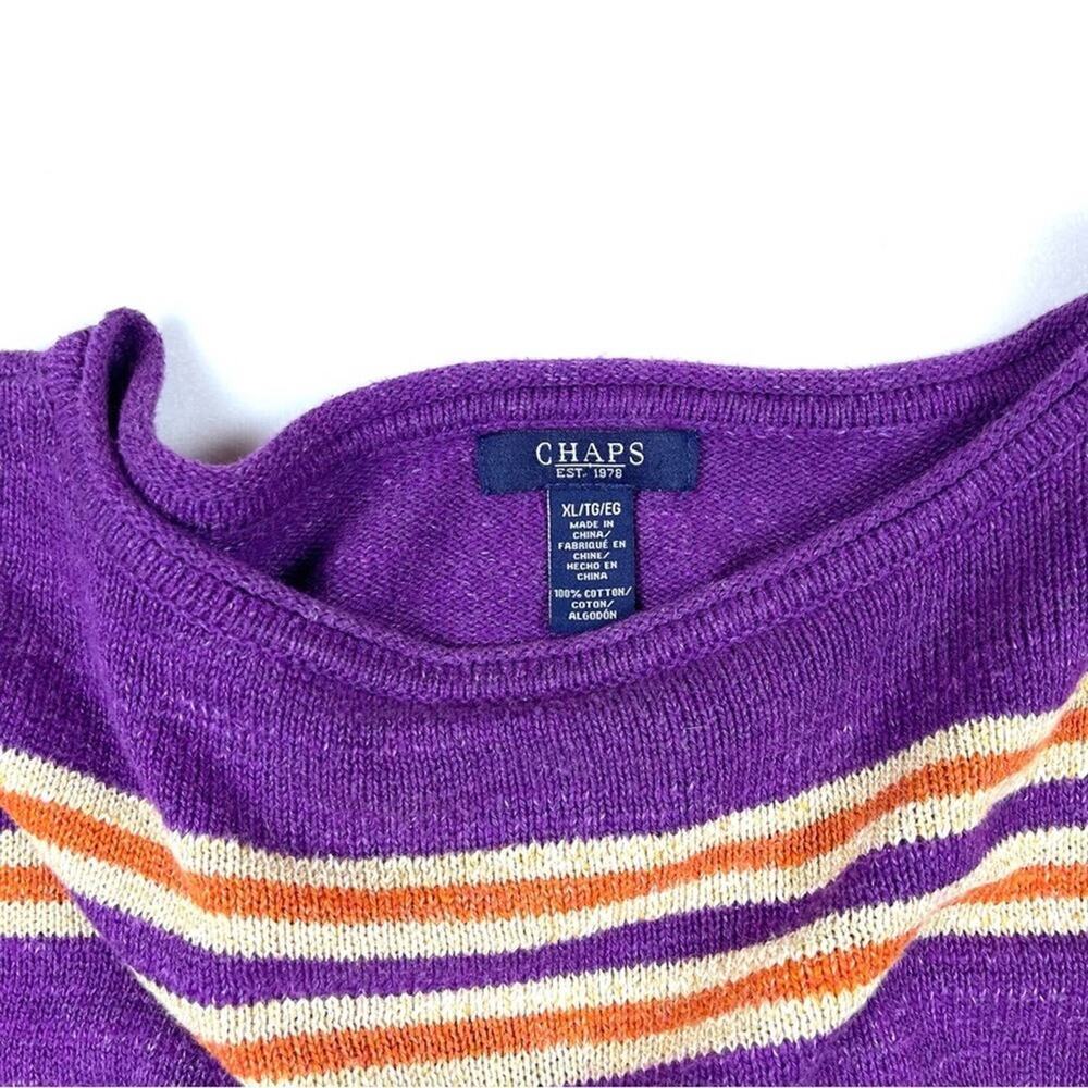 CHAPS Purple Aztec Print Popover Sweater - Picture 3 of 3